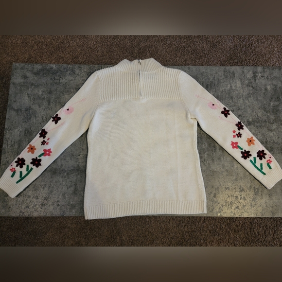Talbots Mock neck knit Embroidered Flower Sweater - Picture 6 of 7